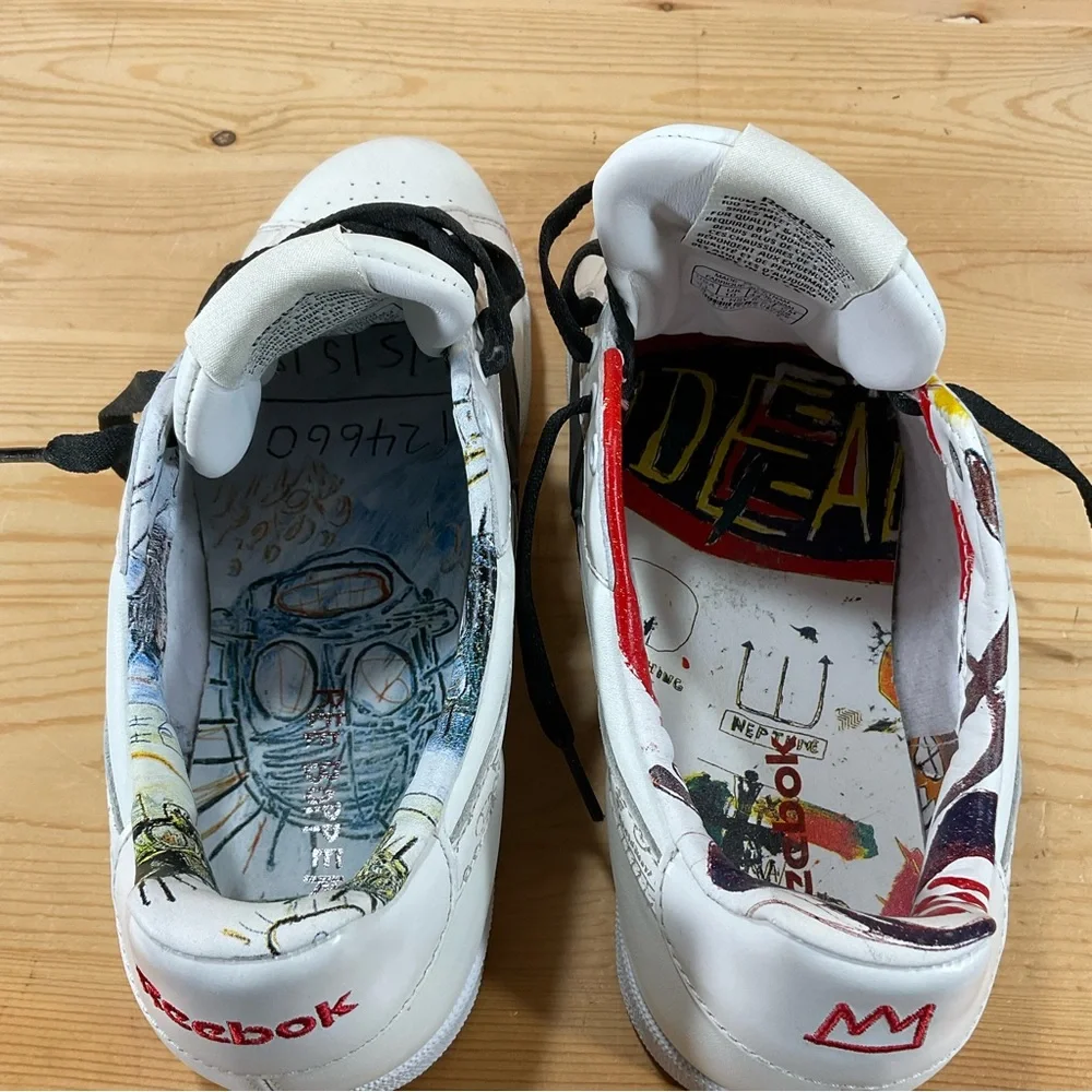 Basquiat x Reebok Classic NPC UK Sneaker 6-240366 Men’s 11 White Black Graffiti